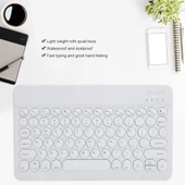 Techstorm Winpad P04 10.1" Uyumlu Kablosuz Bluetooth Şarj Edilebilir Yuvarlak Tuşlu Klavye - Beyaz - 7
