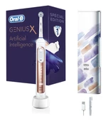 Oral-B Genius X AI Art of Brushing Rose Gold Şarj Edilebilir Diş Fırçası ve Seyahat Kabı - 1