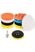 Pasta Cila Polisaj Süngeri Seti 115mm Matkap Uyumlu Pasta Cila Parlatma Pedi Seti 11 Parça - 2