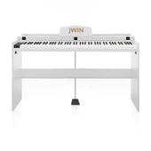 Jwin SDP-92 Tuş Hassasiyetli 88 Tuşlu Kapaklı Dijital Piyano - Beyaz - 1