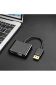 Çoklayıcı Adaptör 2 in 1 Displayport to VGA HDMI Kasa Bilgisayar uyumlu Çevirici 2in1 ZR723 thumbnail 4