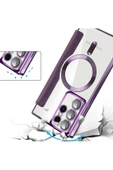 Galaxy S24 Plus uyumlu Flip Cover MagSafe uyumlu Kamera Lens Korumalı Kartlıklı VİNLEKS Deri Kılıf - 4