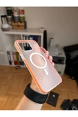 iPhone 15 Plus ile uyumlu Kılıf Kamera Korumalı Magsafe ile uyumlu Şeffaf Transparan Tırtıklı Kılıf - 5