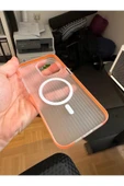 iPhone 14 Pro Max ile uyumlu Kılıf Kamera Korumalı Magsafe uyumlu Şeffaf Transparan Tırtıklı Kılıf - 6