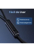 Type-C Kablolu Siyah Renk USB C Uyumlu Telefonlar için  Mikrofonlu Kulakiçi Kulaklık AUT124-E thumbnail 5