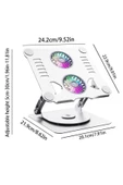 Soğutuculu Stand Notebook Laptop Yüksekliği Ayarlanabilir Fanlı Tutucu Alüminyum 10-17 inç CZY526 thumbnail 5