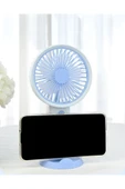 Şarjlı Taşınabilir Mini USB Fan Telefon Standlı 3 Kademeli Mini Vantilatör Soğutucu 20cm YM88176 - 7