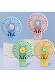Şarjlı Taşınabilir Mini USB Fan Led Işıklı Masa Üstü 3 Kademeli Mini Vantilatör Soğutucu 11cm YS2269 - 3
