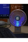 Şarjlı Taşınabilir Mini USB Fan Led Işıklı Masa Üstü 3 Kademeli Mini Vantilatör Soğutucu 11cm YS2269 - 4