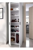 aden home senin evin senin dünyan Beyaz Ayakkabılık, Raflı Kapaklı Ayakkabı Dolabı, Çok Amaçlı Dolap, Mdf Ayakkabılık, %100 Mdf - 1