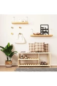 aden home senin evin senin dünyan Ahşap Ayakkabılık, Dekoratif Ayakkabı Standı, Çok amaçlı ahşap raf, dolap, 2 Katlı, 100x50cm, AYK06 - 1