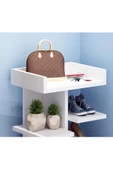 aden home senin evin senin dünyan Ayakkabılık, Dekoratif Basamaklı Ayakkabı Dolabı, Beyaz Ayakkabılık Rafı, %100 MDF, MAYK15 - 3