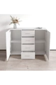 aden home senin evin senin dünyan Beyaz Dresuar, Çekmeceli Dresuar, Çekmeceli Dolap, Şifonyer, Çok Amaçlı Kapaklı Dolap, %100 MDF - 2