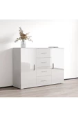 aden home senin evin senin dünyan Beyaz Dresuar, Çekmeceli Dresuar, Çekmeceli Dolap, Şifonyer, Çok Amaçlı Kapaklı Dolap, %100 MDF - 3