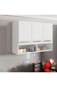 aden home senin evin senin dünyan Beyaz Mutfak Dolabı, %100 Mdf Dolap, Kapaklı Raflı Çok Amaçlı Dolap, Mutfak Rafı, Mdlp42 - 1