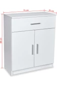 aden home senin evin senin dünyan Beyaz Dresuar, Çekmeceli Dresuar, Çekmeceli Dolap, Şifonyer, Çok Amaçlı Kapaklı Dolap, %100 MDF - 2