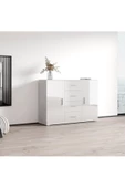 aden home senin evin senin dünyan Beyaz Dresuar, Çekmeceli Dresuar, Çekmeceli Dolap, Şifonyer, Çok Amaçlı Kapaklı Dolap, %100 MDF - 4