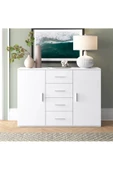 aden home senin evin senin dünyan Beyaz Dresuar, Çekmeceli Dresuar, Çekmeceli Dolap, Şifonyer, Çok Amaçlı Kapaklı Dolap, %100 MDF - 1