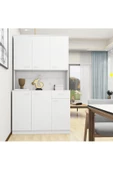 aden home senin evin senin dünyan Mutfak Dolabı, Beyaz Çok Amaçlı Dolap, %100 MDF Dolap, Hazır Mutfak Dolabı, Kiler Erzak Dolabı - 7