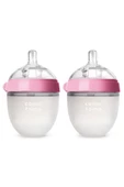 Comotomo Antikolik Silikon Biberon 2'li 150ml Pembe - Yavaş Akışlı (0-3 AY) Yenidoğan - 1