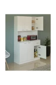 aden home senin evin senin dünyan Beyaz Mutfak Dolabı, %100 Mdf Dolap, Hazır Mutfak Dolabı, Çok Amaçlı Dolap, Erzak Kiler Dolabı - 3