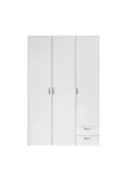 aden home senin evin senin dünyan 3 Kapaklı Gardırop, %100 MDF Beyaz Gardırop, Elbise Dolabı, Kapaklı Çekmeceli Beyaz Gardırop - 3