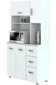 aden home senin evin senin dünyan Hazır Mutfak Dolabı, Çok Amaçlı Mutfak Dolabı, Erzak Kiler Dolabı, Beyaz MDF, 180x100cm, MDLP30 - 7