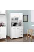 aden home senin evin senin dünyan Hazır Mutfak Dolabı, Çok Amaçlı Mutfak Dolabı, Erzak Kiler Dolabı, Beyaz MDF, 180x100cm, MDLP30 - 1
