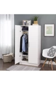 aden home senin evin senin dünyan 2 Kapaklı Beyaz Gardırop, %100 Mdf Gardırop, Elbise Dolabı, Çok Amaçlı Dolap - 1