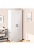 aden home senin evin senin dünyan 2 Kapaklı Beyaz Gardırop, %100 Mdf Gardırop, Elbise Dolabı - 4