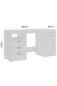 aden home senin evin senin dünyan %100 MDF Çalışma Masası, Bilgisayar Masası, Kitaplıklı Çalışma Masası, Beyaz Ders Çalışma Masası - 6