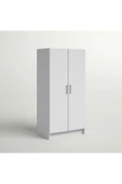 aden home senin evin senin dünyan 2 Kapaklı Beyaz Gardırop, %100 Mdf Gardırop, Elbise Dolabı, Çok Amaçlı Dolap - 6