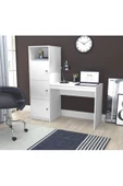 aden home senin evin senin dünyan %100 MDF Çalışma Masası, Bilgisayar Masası, Kitaplıklı Çalışma Masası, Beyaz Ders Çalışma Masası - 4