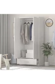 aden home senin evin senin dünyan Stella 2 Kapaklı Çekmeceli Gardırop, Elbise Dolabı, Mdf, M-grd06 - 5
