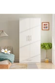 aden home senin evin senin dünyan 2 Kapaklı Çekmeceli Gardırop, Elbise Dolabı, Beyaz MDF, M-GRD21 - 1