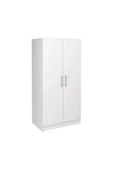 aden home senin evin senin dünyan 2 Kapaklı 6 Raflı Gardırop, Beyaz Gardırop, %100 Mdf Gardırop, Elbise Dolabı - 5