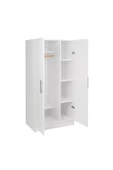 aden home senin evin senin dünyan 2 Kapaklı 6 Raflı Gardırop, Beyaz Gardırop, %100 Mdf Gardırop, Elbise Dolabı - 4