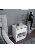 aden home senin evin senin dünyan Beyaz Komodin, Yatak Odası Komodin, Yan Sehpa, MDF Komodin Şifonyer, Çekmeceli Komodin - 3