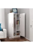 aden home senin evin senin dünyan 2 Kapaklı 6 Raflı Gardırop, Beyaz Gardırop, %100 Mdf Gardırop, Elbise Dolabı - 3