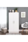 aden home senin evin senin dünyan 2 Kapaklı Beyaz Gardırop, %100 Mdf Gardırop, Elbise Dolabı, Çok Amaçlı Dolap - 2