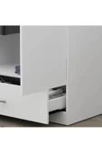 aden home senin evin senin dünyan 2 Kapaklı Çekmeceli Beyaz Gardırop, %100 Mdf Gardırop, Elbise Dolabı - 4