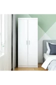 aden home senin evin senin dünyan 2 Kapaklı Beyaz Gardırop, %100 Mdf Gardırop, Elbise Dolabı - 1