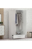aden home senin evin senin dünyan Stella 2 Kapaklı Çekmeceli Gardırop, Elbise Dolabı, Mdf, M-grd06 - 2