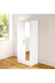 aden home senin evin senin dünyan 2 Kapaklı Gardırop, Aynalı Gardırop, Elbise Dolabı, MDF Beyaz Gardırop - 5