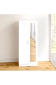 aden home senin evin senin dünyan 2 Kapaklı Gardırop, Aynalı Gardırop, Elbise Dolabı, MDF Beyaz Gardırop - 4