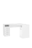 aden home senin evin senin dünyan Kitaplıklı Çalışma Masası, %100 MDF Beyaz Çalışma Masası, Ofis Çalışma Masası, L Masa, CM91 - 7