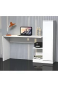 aden home senin evin senin dünyan Beyaz Kitaplıklı Çalışma Masası, Mdf Çalışma Masası, Bilgisayar Masası, Ofis Çalışma Masası - 1