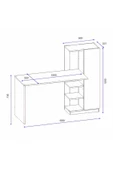 aden home senin evin senin dünyan Kitaplıklı Çalışma Masası, Beyaz MDF Çalışma Masası, Bilgisayar Masası - 3
