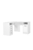 aden home senin evin senin dünyan Kitaplıklı Çalışma Masası, %100 MDF Beyaz Çalışma Masası, Ofis Çalışma Masası, L Masa, CM91 - 4