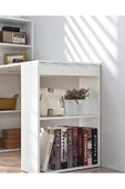 aden home senin evin senin dünyan %100 Mdf Kitaplıklı Çalışma Masası, Beyaz Çalışma Masası, Ders Çalışma Masası - 5